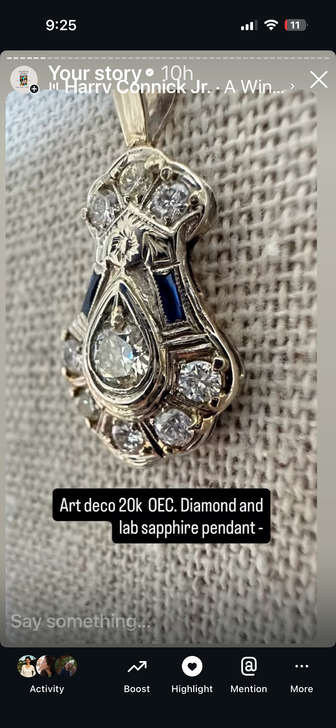Antique art deco 20k diamond pendant ( chain not sold with pendant )