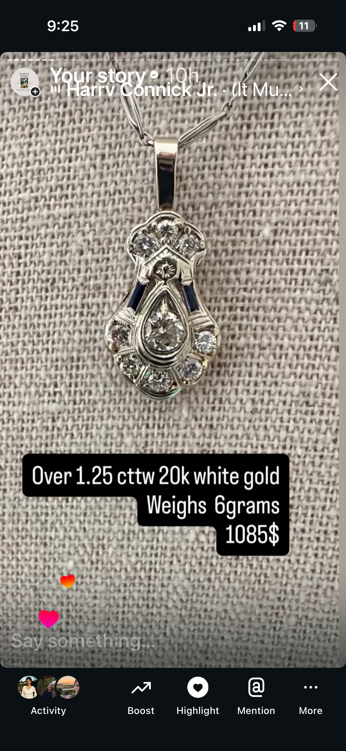 Antique art deco 20k diamond pendant ( chain not sold with pendant )