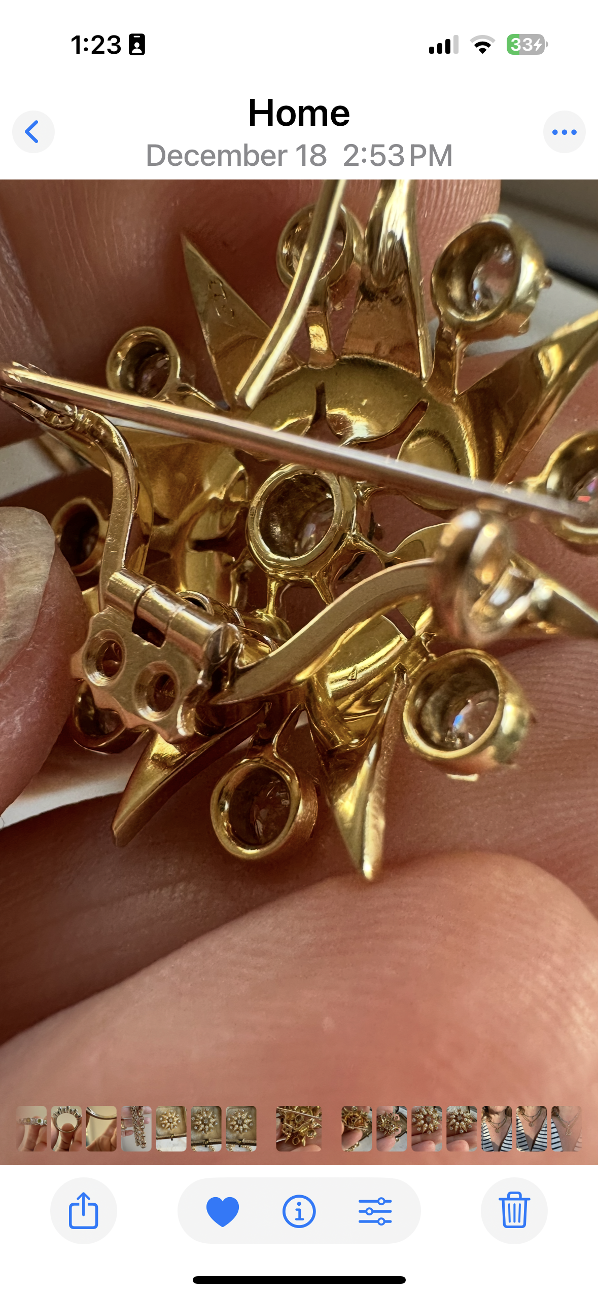 Antique Victorian Starburst Pendant Brooch | 15ct Gold with Natural Seed Pearls & Old Mine-Cut Diamonds | (2.5 cttw) with goose neck bale. Convertible Brooch & Pendant Circa 1880s