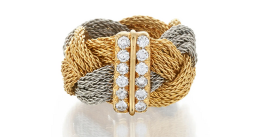 Henry Dunay 18K Gold, Platnium  Diamond Ring  size 7