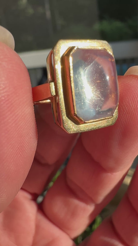 Swedish 1956 18k gold moonstone ring