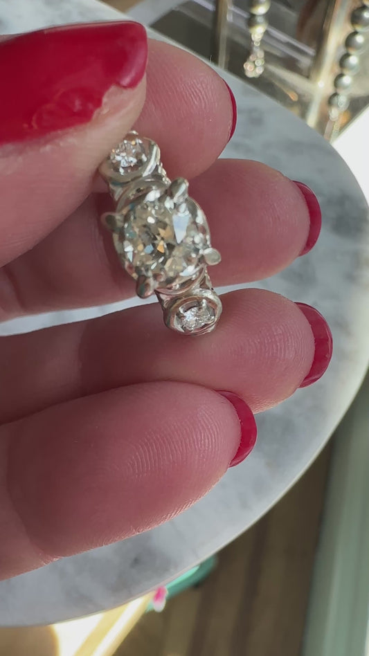Antique 14k Old mine cut diamond ring 7.75