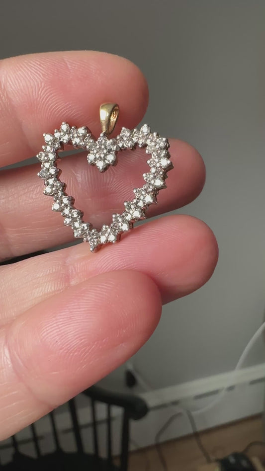 10k diamond heart pendant