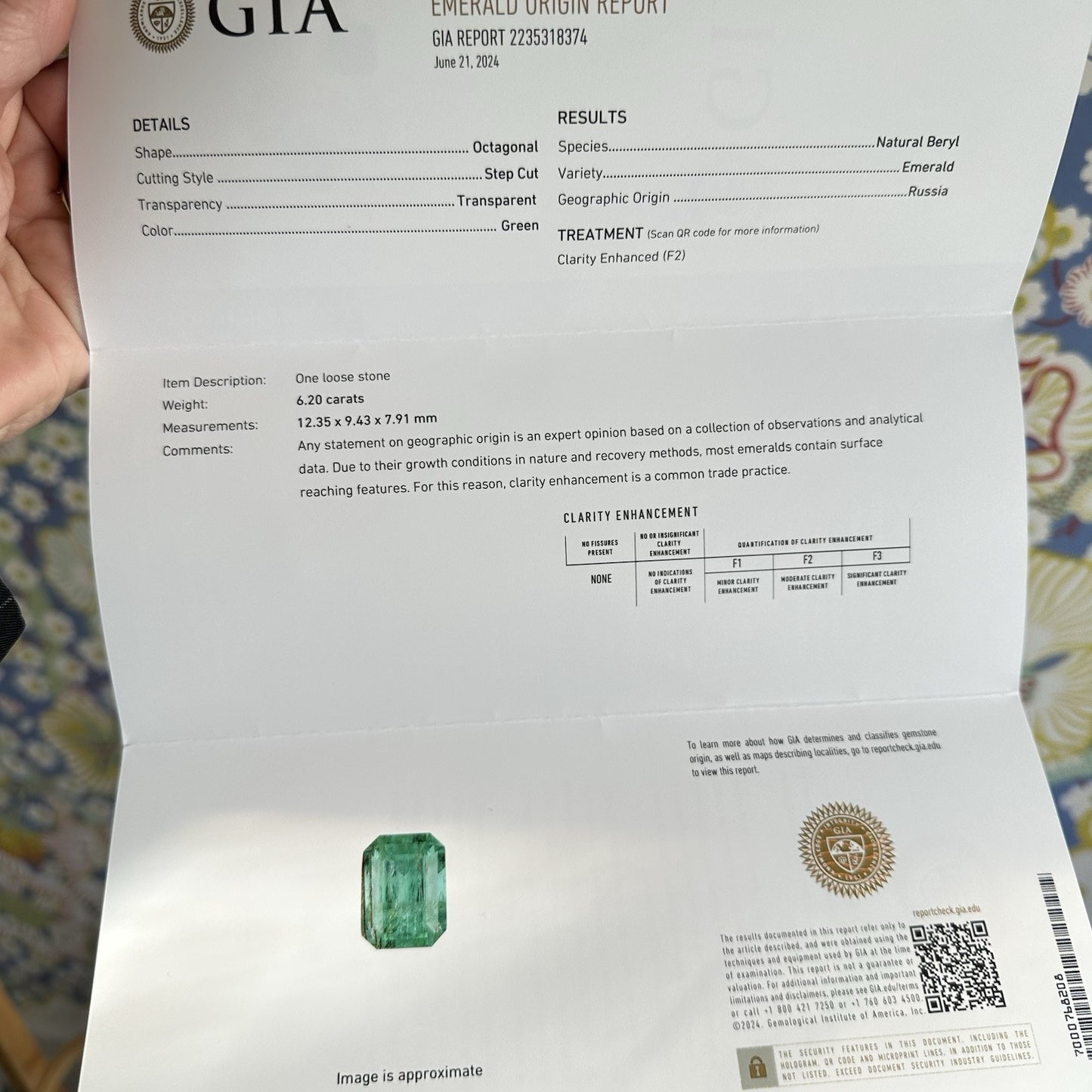 Natural GIA   Emerald 6+ Cttw
