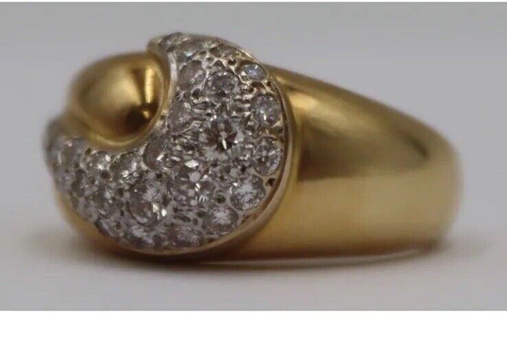 18k Gold Diamond Fortunoff Bombe Cocktail Ring