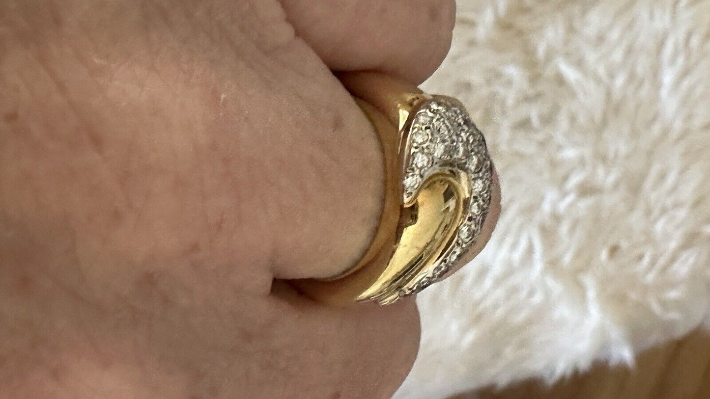18k Gold Diamond Fortunoff Bombe Cocktail Ring