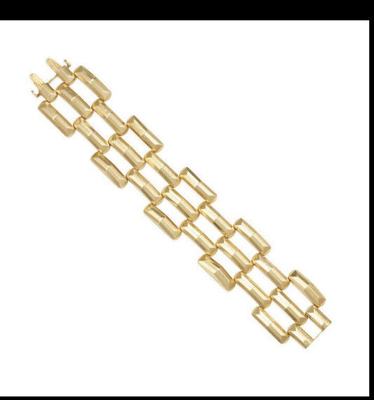 Vintage 50's Gold Gate Link Bracelet- 49.7 Grams