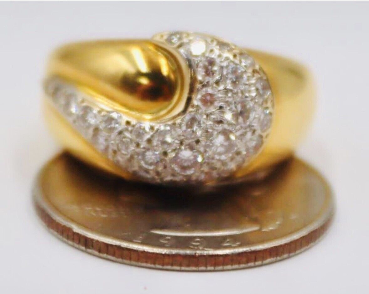 18k Gold Diamond Fortunoff Bombe Cocktail Ring