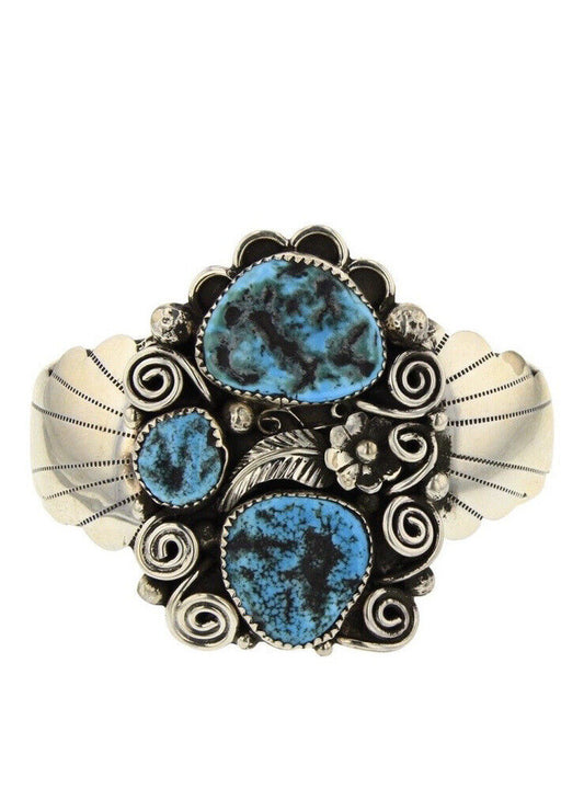 Navajo Kingman Turquoise Sterling Silver Cuff Bracelet