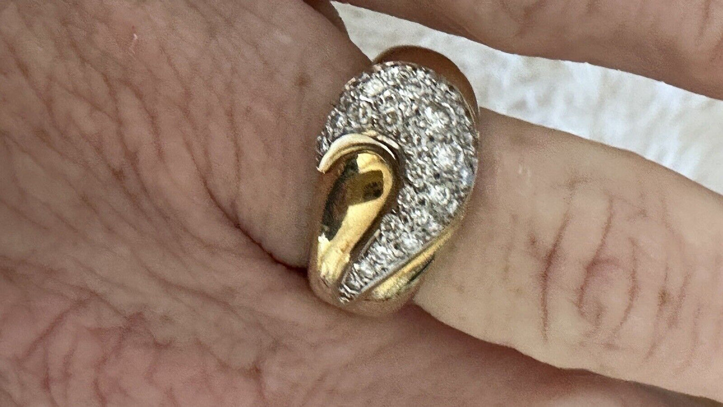 18k Gold Diamond Fortunoff Bombe Cocktail Ring