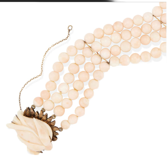 Antique  18k gold coral bracelet Vintage