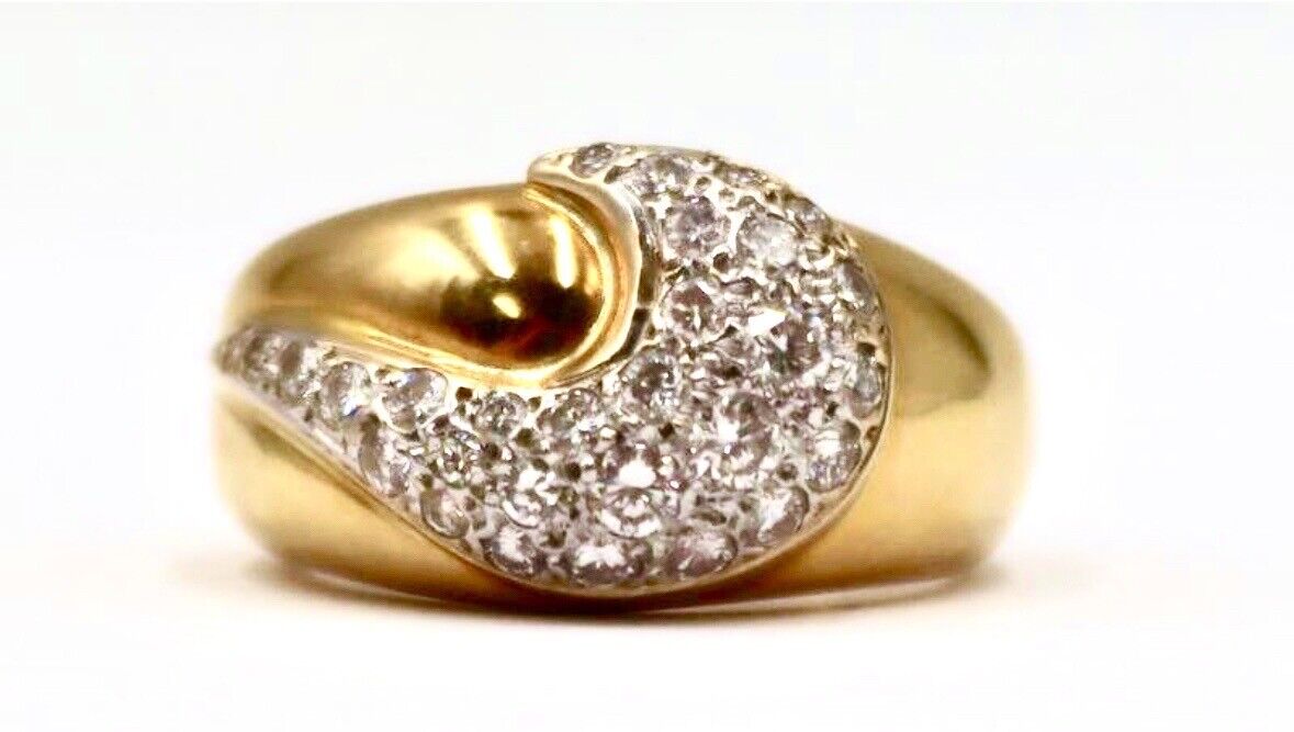 18k Gold Diamond Fortunoff Bombe Cocktail Ring