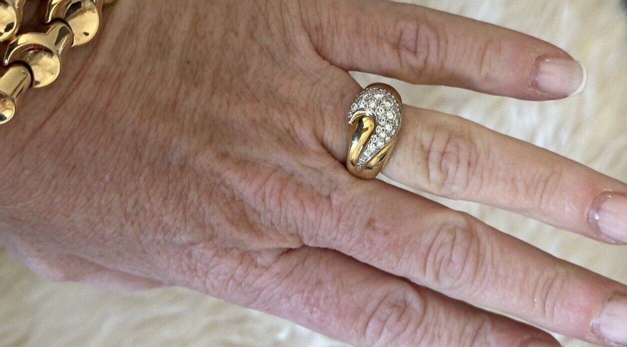 18k Gold Diamond Fortunoff Bombe Cocktail Ring