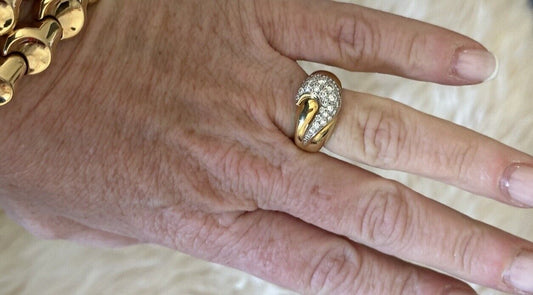 18k Gold Diamond Fortunoff Bombe Cocktail Ring